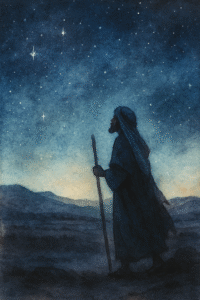 luz y palabra - Abraham caminando bajo un cielo estrellado