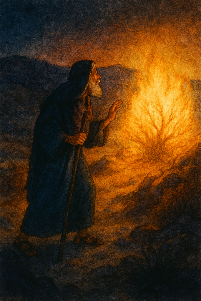 Moisés frente a la zarza ardiente
